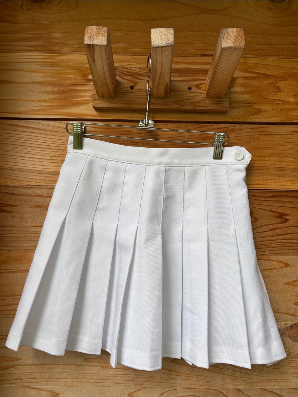 American Apparel White Gabardine Tennis Skirt | Pleated Mini Made in USA Size S - Picture 2 of 7